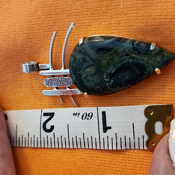 Kambaba Jasper and sterling silver Pendant - Picture 3 of 3